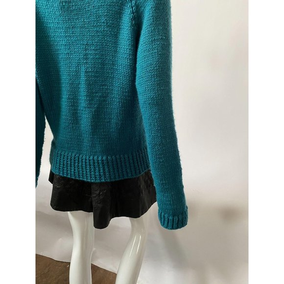 Teal Cardigan Sweater Sz Med - Picture 8 of 14